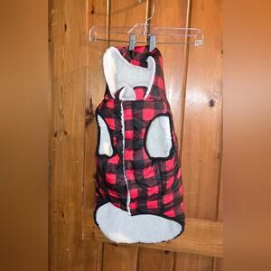 Plaid Red and Black Dog Jacket